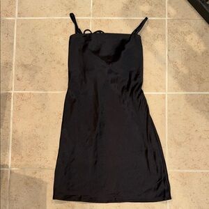Elegant Black Satin Dress